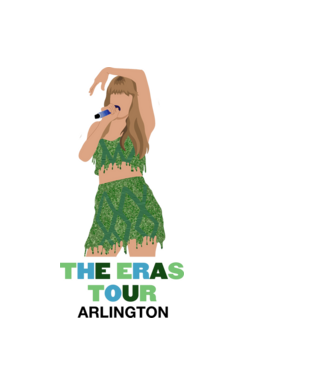 Taylor Swift The Eras Tour Arlington 2 model albastru deschis pe tricou