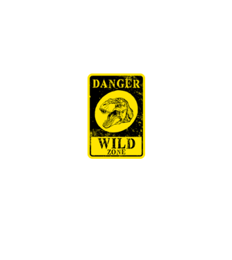 Danger wild zone model negru pe tricou