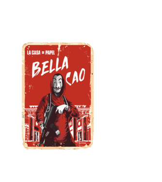 bella ciao poster retro model alb pe tricou