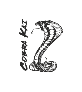 cobra kai black model alb pe tricou