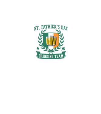 St Patrick Drinking team model alb pe tricou