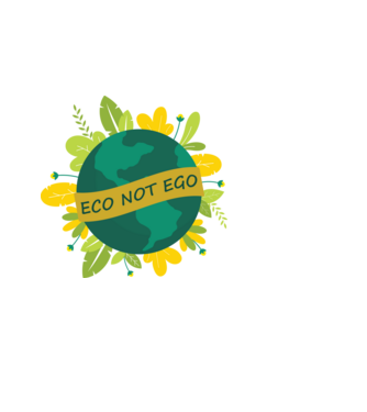 ECO NOT EGO model negru pe tricou
