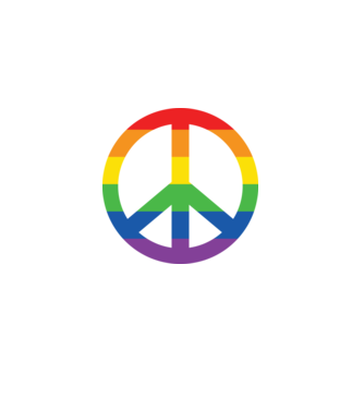 Peace pride model alb pe tricou