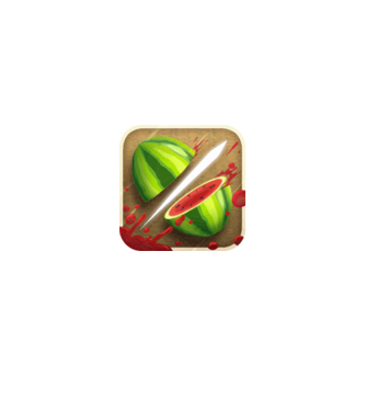 Fruit Ninja Icon model alb pe tricou