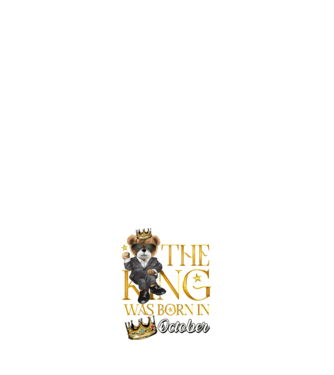 The king was born int OCTOBER model albastru închis pe tricou
