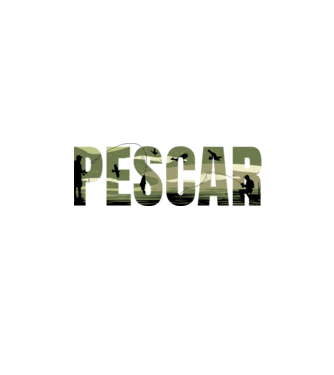 PESCAR model negru pe tricou
