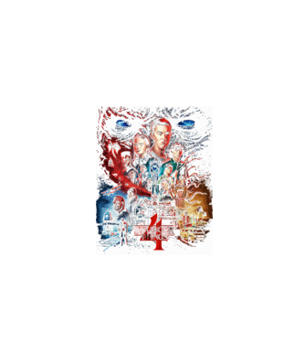 stranger things poster model negru pe tricou