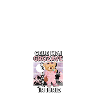 RETRO teddy fetişcană IUNIE model alb pe tricou
