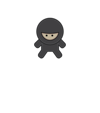 ninja model alb pe tricou