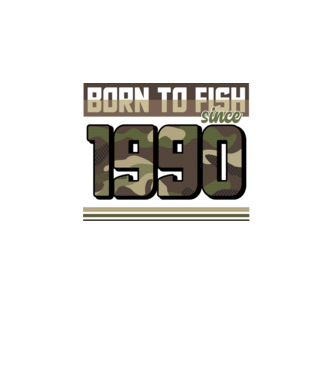 Born to fish since 1990 model negru pe tricou