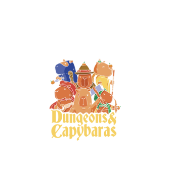 Dungeons and Capybaras model negru pe tricou