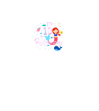 Mermazing Birthday 10 model negru pe tricou