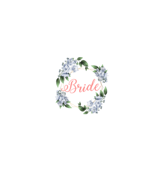 BRIDE blue floral model alb/roșu pe tricou