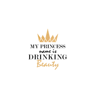 Drinking beauty gold model alb pe tricou