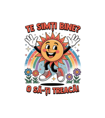 Te simți bine? model alb pe tricou