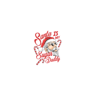 Santa is my sugar daddy model negru pe tricou