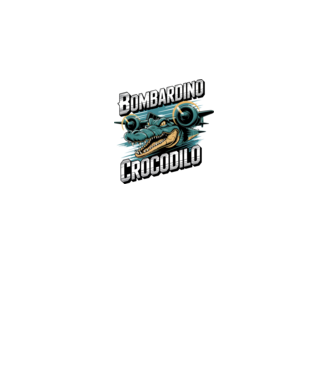 Bombardino Crocodilo 2 model negru pe tricou