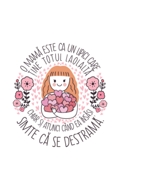 O mamă este ca un lipici care ține totul laolaltă, chiar și atunci când ea însăși simte că se destramă. model albastru deschis pe tricou