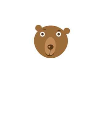 Bear Face model alb pe tricou