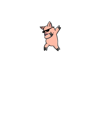 Porc dab model negru pe tricou