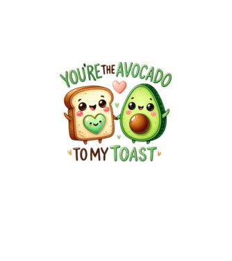 Avocado to my Toast model alb pe tricou
