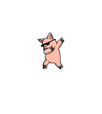 Porc dab model negru pe tricou