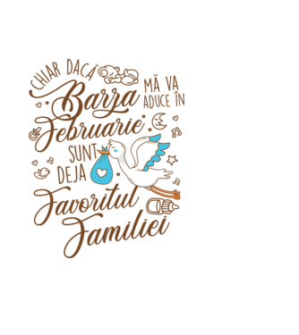 Favoritul familiei FEBRUARIE model negru pe tricou