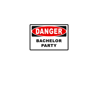 Bachelor DANGER model alb pe tricou