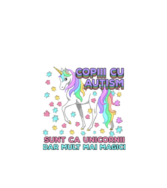 Copiii cu autism sunt ca unicornii, dar mult mai magici model alb pe tricou