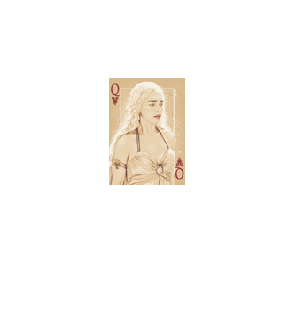 Queen Card model alb pe tricou
