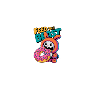 Feed the beast model alb pe tricou