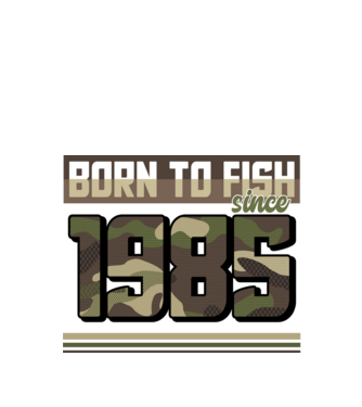 Born to fish since 1985 model negru pe tricou