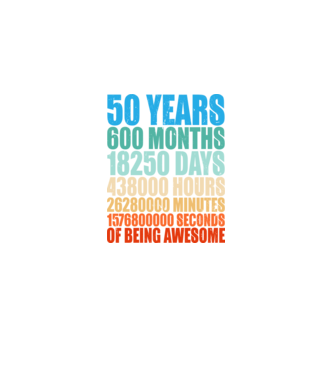 50 years of being awesome model negru pe tricou