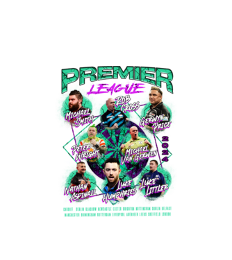 DARTS premier league 2024 model alb pe tricou