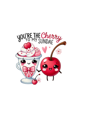 Cherry to my Sunday model alb pe tricou