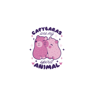 Capybaras are my spirit animal model roz deschis pe tricou