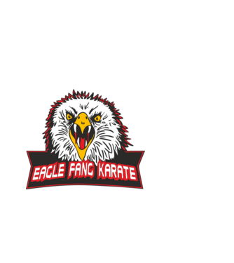 eagle fang karate cobra kai model negru pe tricou