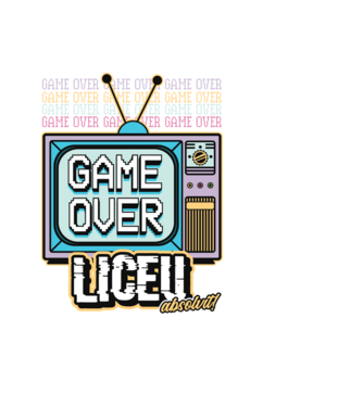 Absolvire retro liceu model negru pe tricou