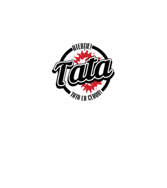 Atenție! Tata la ceaun! model alb pe tricou