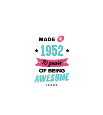 MADE in 1952 model alb pe tricou
