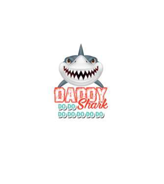 Daddy shark model alb pe tricou