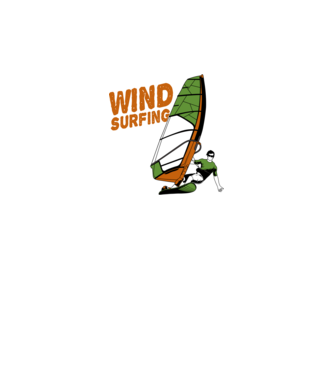 Wind Surf model negru pe tricou