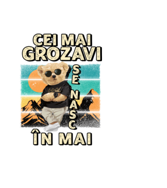 RETRO teddy MAI model negru pe tricou