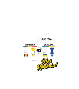 ROU-UKR euro 2024 calendar model negru pe tricou