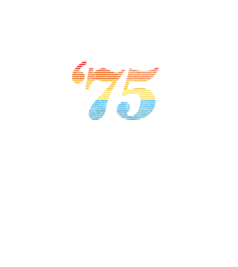 Retro Birthday 1975 model negru pe tricou