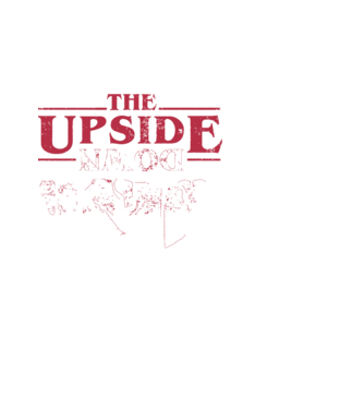 the upside down logo model negru pe tricou