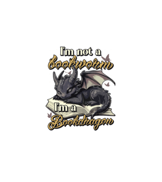 I am not a bookworm i am a bookdragon model negru pe tricou