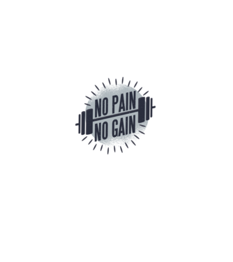 No pain no gain round model negru pe tricou