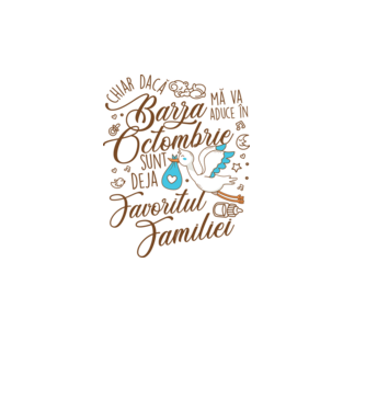 Favoritul familiei OCTOMBRIE model alb pe tricou