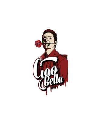 ciao bella berlin rose model alb pe tricou
